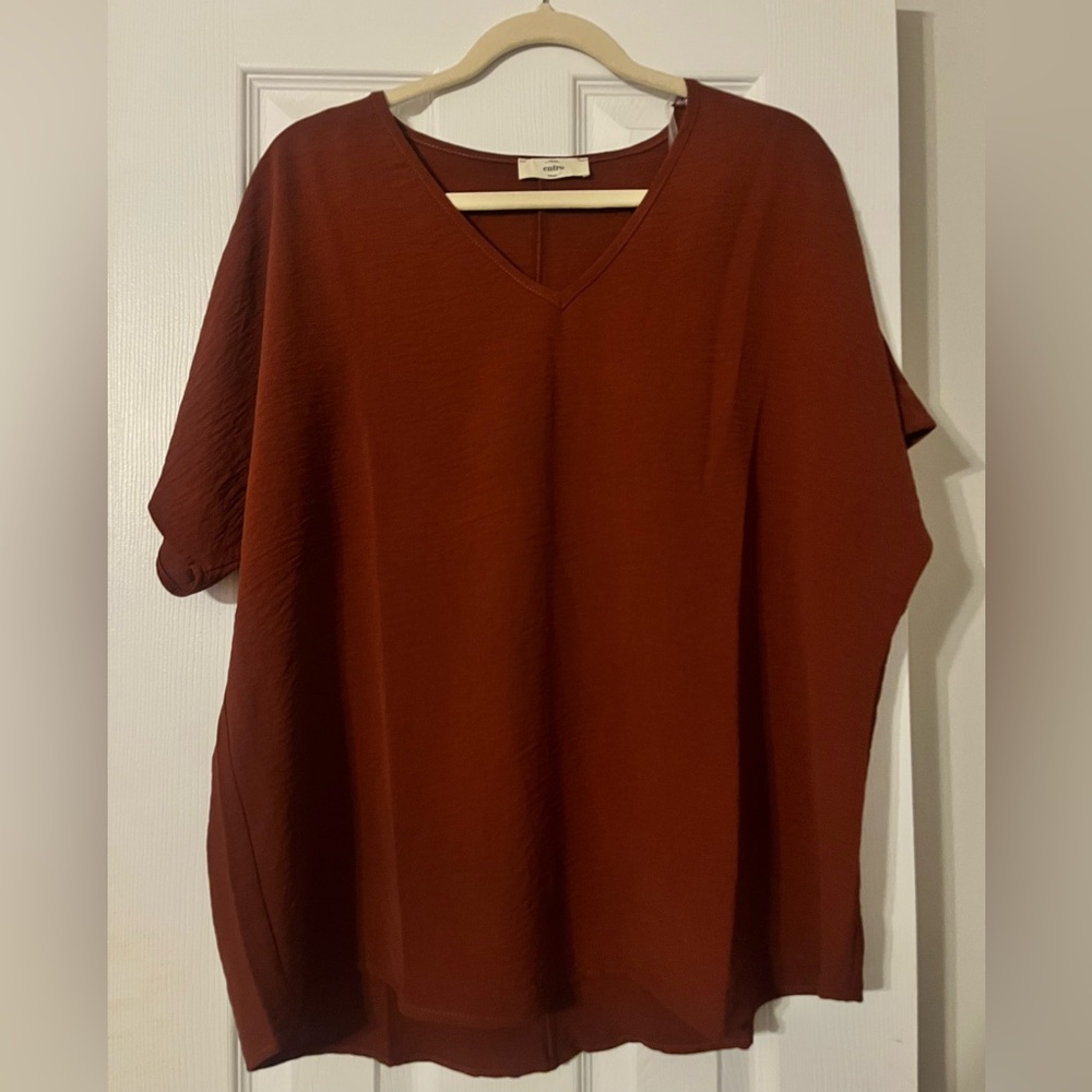Entro Red Dolman Sleeve Blouse